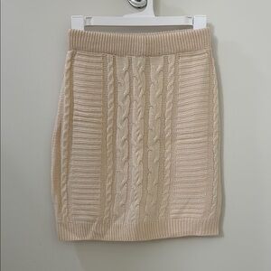 Lulu's Tan Ribbed Pencil Mini Skirt